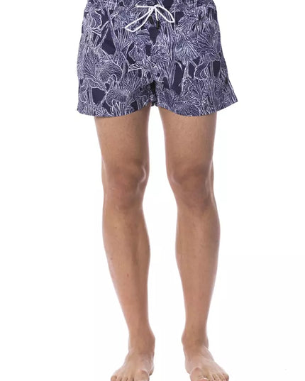 Roberto Cavalli Sport Blue Polyester Men's Swim Trunk