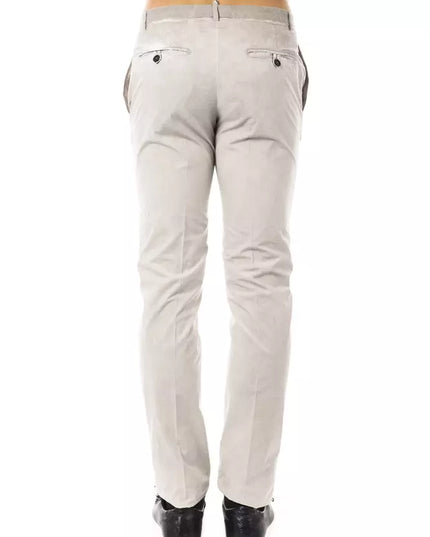 Uominitaliani Gray Cotton Men's Casual Pant