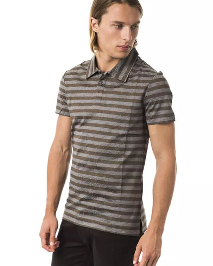 BYBLOS Gray Cotton Men Polo Shirt