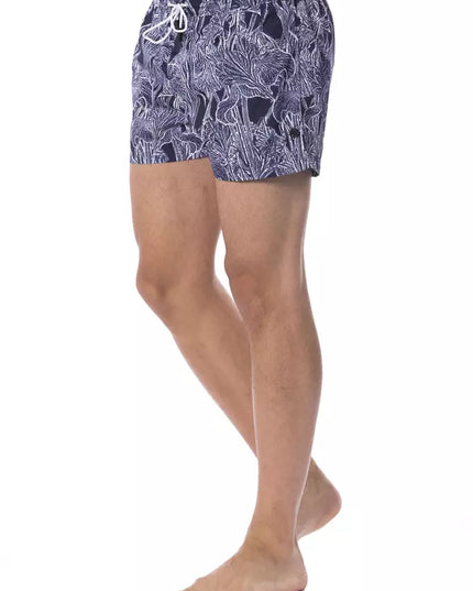 Roberto Cavalli Sport Blue Polyester Men's Swim Trunk
