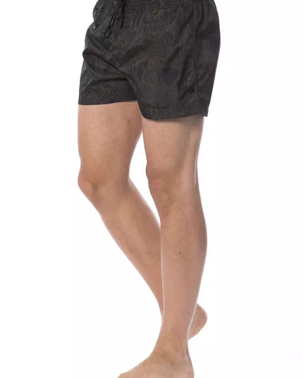 Roberto Cavalli Sport Army Polyester Men Swimwear