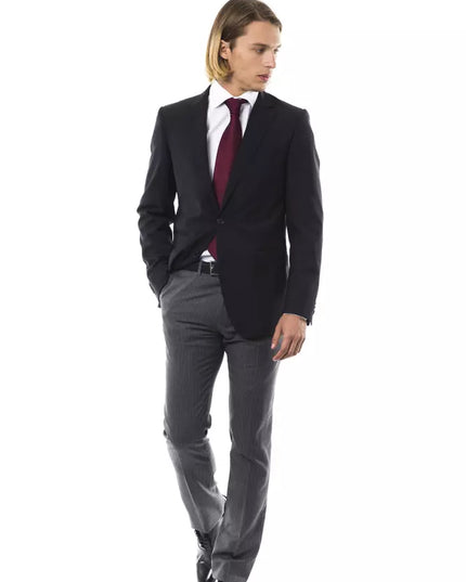 Uominitaliani Black Wool Mens Blazer