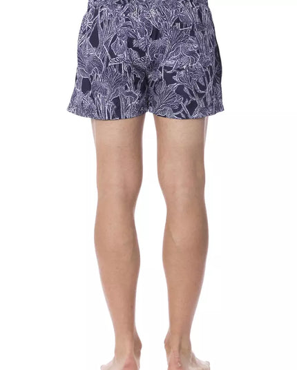 Roberto Cavalli Sport Blue Polyester Men's Swim Trunk