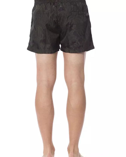 Roberto Cavalli Sport Army Polyester Men Swimwear