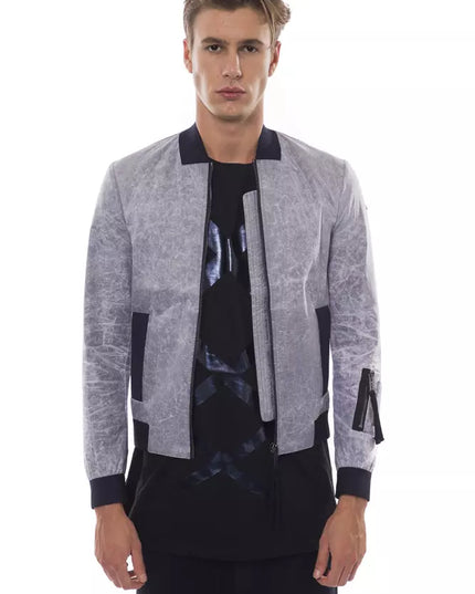 Nicolo Tonetto Gray Polyester Men Bomber Jacket