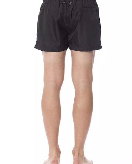 Roberto Cavalli Sport Black Polyester Men Swimsuit