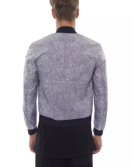 Nicolo Tonetto Gray Polyester Men Bomber Jacket