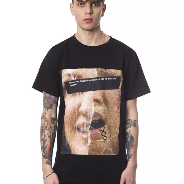 Nicolo Tonetto Black Cotton Men T-Shirt