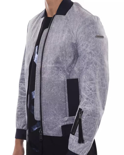 Nicolo Tonetto Gray Polyester Men Bomber Jacket