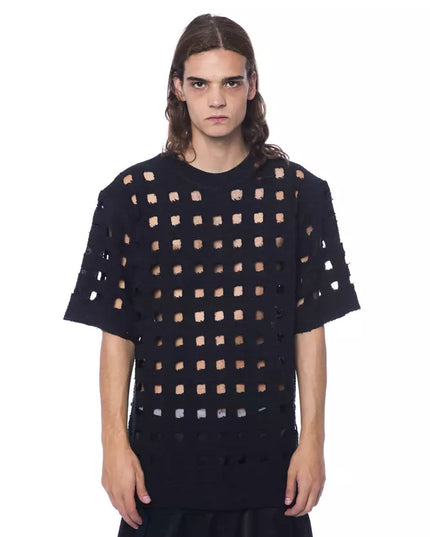 Nicolo Tonetto Black Cotton Men T-Shirt