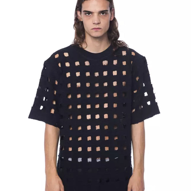 Nicolo Tonetto Black Cotton Men T-Shirt