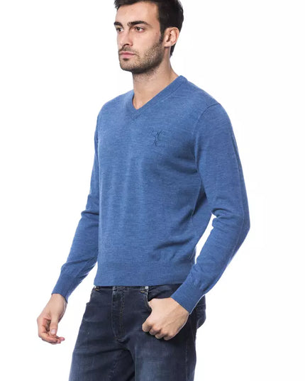 Billionaire Italian Couture Blue Merino Wool Sweater