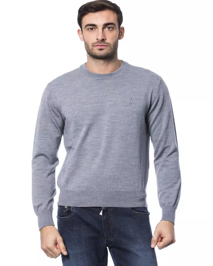 Billionaire Italian Couture Gray Merino Wool Men Sweater