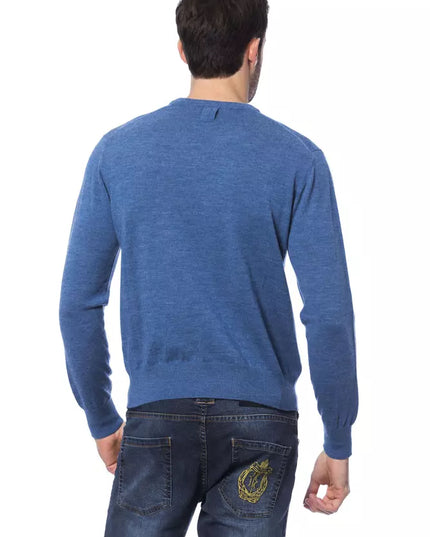 Billionaire Italian Couture Blue Merino Wool Sweater