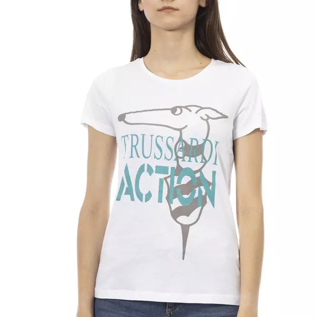 Trussardi Action White Cotton Women T-Shirt