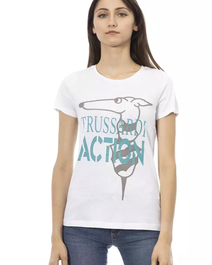 Trussardi Action Chic White Printed Tee: Summer Wardrobe Essential
