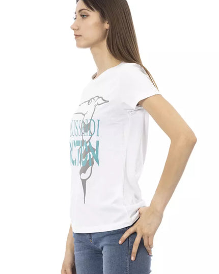 Trussardi Action Chic White Printed Tee: Summer Wardrobe Essential
