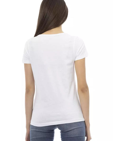 Trussardi Action Chic White Printed Tee: Summer Wardrobe Essential