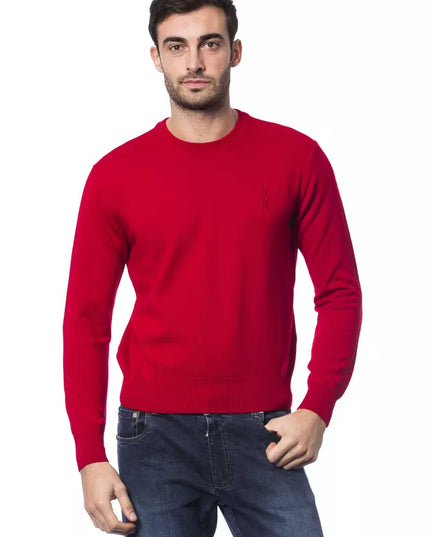 Billionaire Italian Couture Red Merino Wool Men Sweater