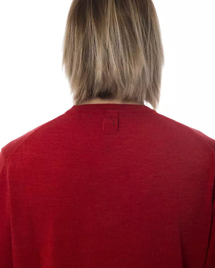 Billionaire Italian Couture Red Merino Wool Men Sweater