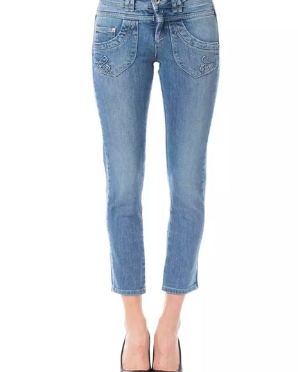 Ungaro Fever Light Blue Cotton Women Capri Jeans