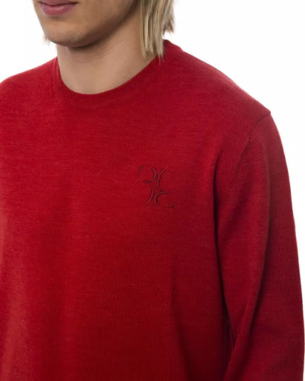 Billionaire Italian Couture Red Merino Wool Men Sweater
