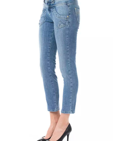 Ungaro Fever Light Blue Cotton Women Capri Jeans