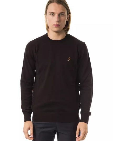 Uominitaliani Brown Merino Wool Men Sweater