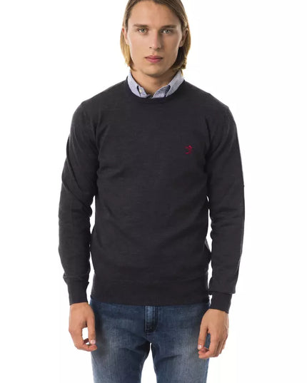Uominitaliani Gray Merino Wool Men Sweater