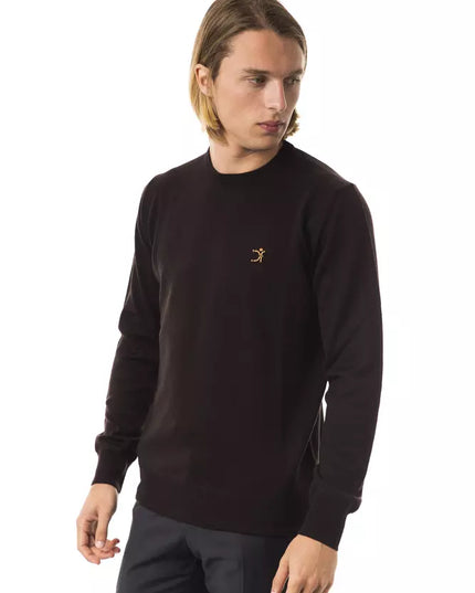 Uominitaliani Brown Merino Wool Men Sweater