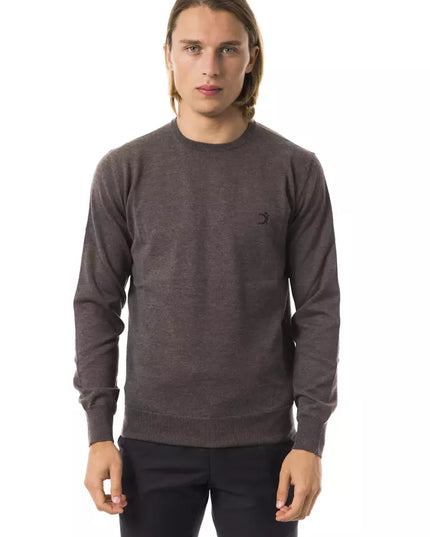 Uominitaliani Gray Merino Wool Men Sweater