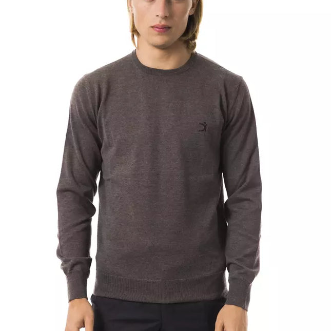 Uominitaliani Gray Merino Wool Men Sweater