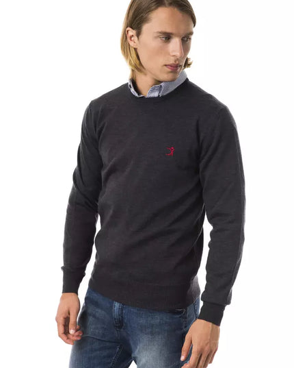 Uominitaliani Gray Merino Wool Men Sweater