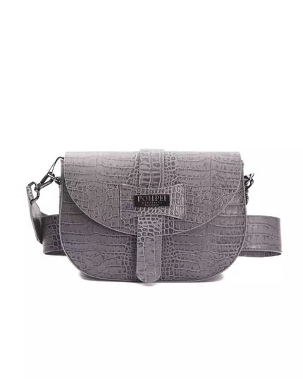 Pompei Donatella Gray Leather Women Crossbody Bag