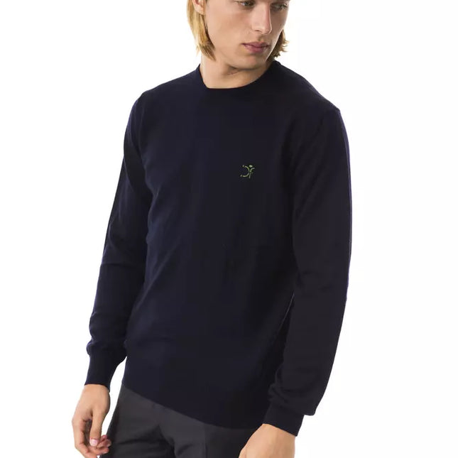 Uominitaliani Blue Merino Wool Men's Sweater