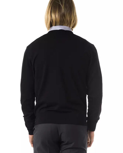 Uominitaliani Black Merino Men Sweater
