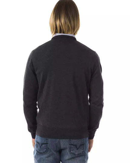 Uominitaliani Gray Merino Wool Men Sweater