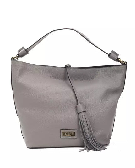 Pompei Donatella Gray Leather Women Shoulder Bag
