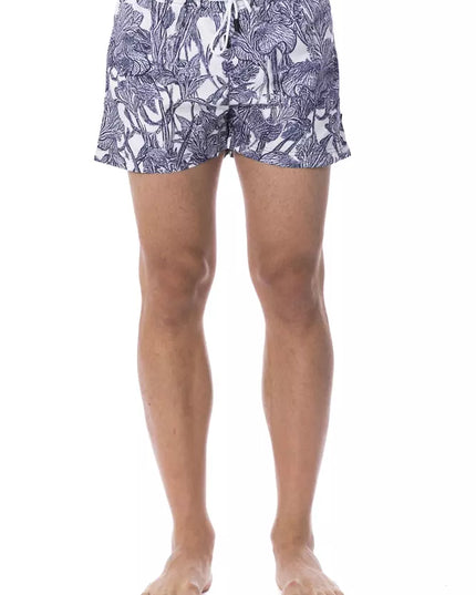 Roberto Cavalli Sport Light Blue Polyester Men's Swim Trunk