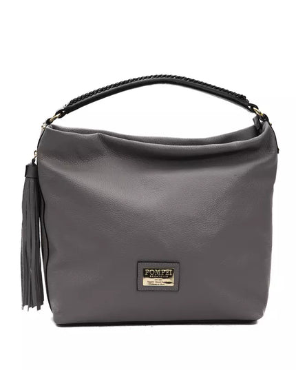 Pompei Donatella Gray Leather Women Shoulder Bag