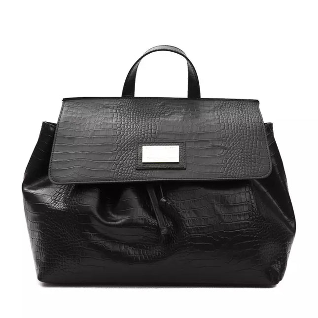 Pompei Donatella Black Leather Women Shoulder Bag