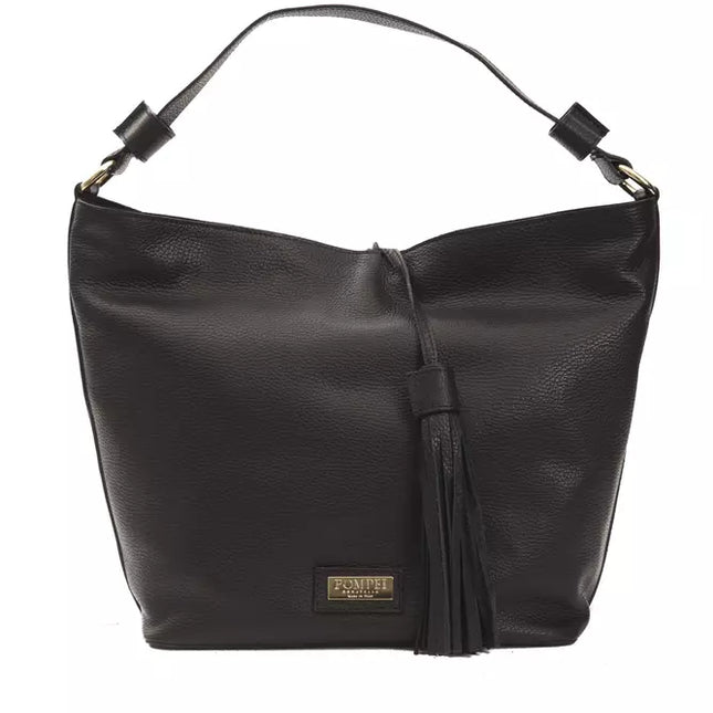Pompei Donatella Black Leather Women Shoulder Bag