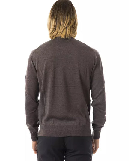 Uominitaliani Gray Merino Wool Men Sweater