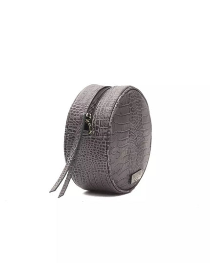 Pompei Donatella Gray Leather Women Crossbody Bag