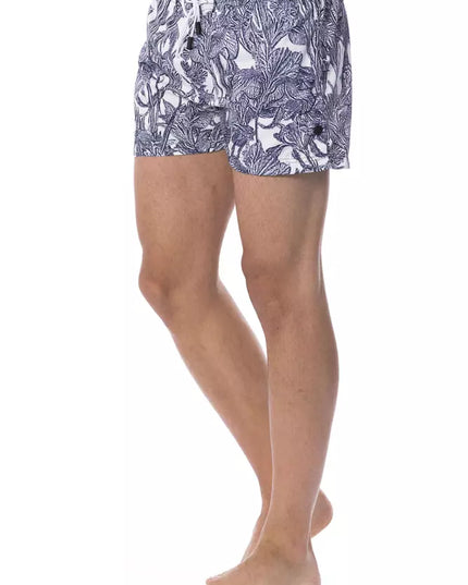 Roberto Cavalli Sport Light Blue Polyester Men's Swim Trunk