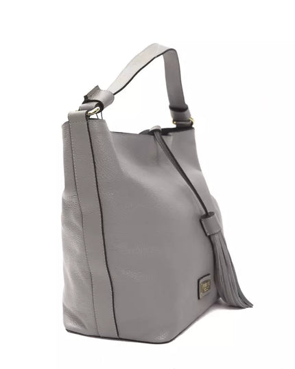 Pompei Donatella Gray Leather Women Shoulder Bag