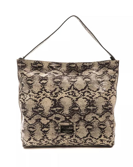 Pompei Donatella Gray Leather Women Shoulder Bag