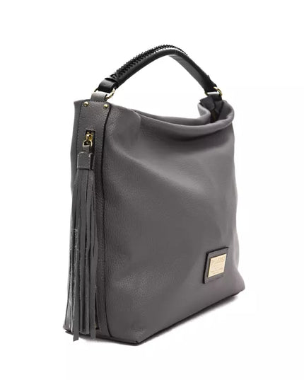 Pompei Donatella Gray Leather Women Shoulder Bag