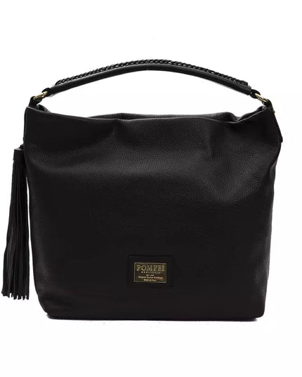 Pompei Donatella Black Leather Women Shoulder Bag