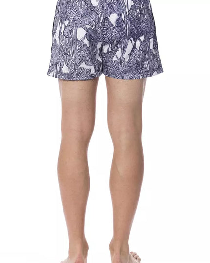 Roberto Cavalli Sport Light Blue Polyester Men's Swim Trunk